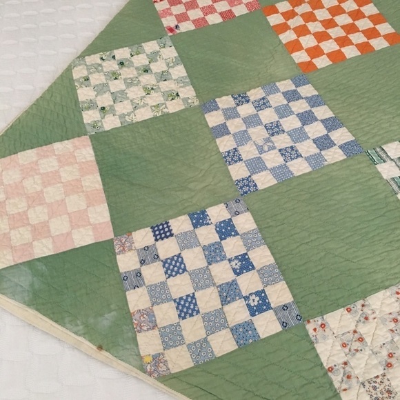 Antique Vintage Quilt Handmade Hand Quilted - Picture 7 of 8